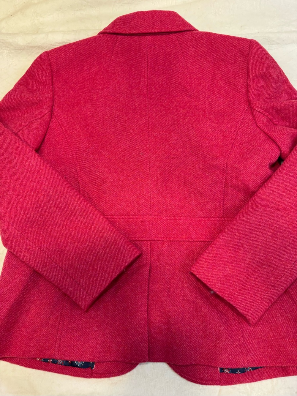 Talbots Aberdeen Blazer Womens 12 Pink Wool Blend Preppy Equestrian Jacket - Picture 6 of 10
